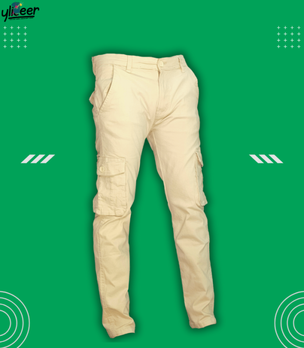 Man’s 6 Pocket Exclusive Cargo Mobile Pant Gabardine- Lite Brown