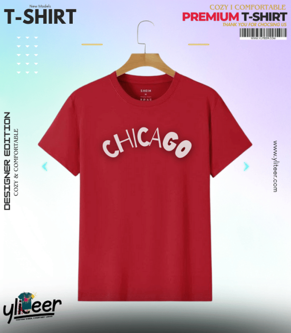 Men’s Premium T-Shirt with Minimalist CHICAGO Design - Image 3
