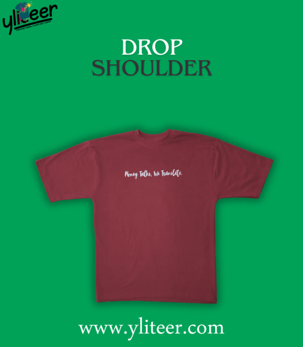Premium Doller Printed- Maroon Color  Drop Shoulder T-Shirt For Men